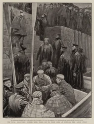 The Naval Manoeuvres, Officers Being Taken Off to Their Ships at Buncrana Pier, Lough Swilly